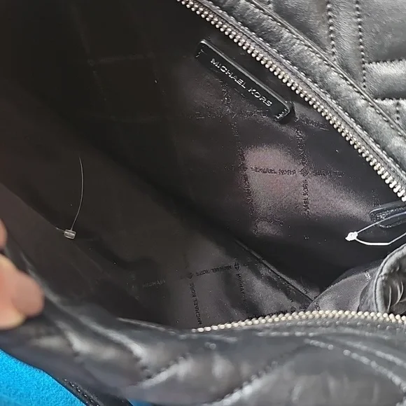 Michael Kors Black Geometric Quilted Shoulder Bag - Picture 7 of 16